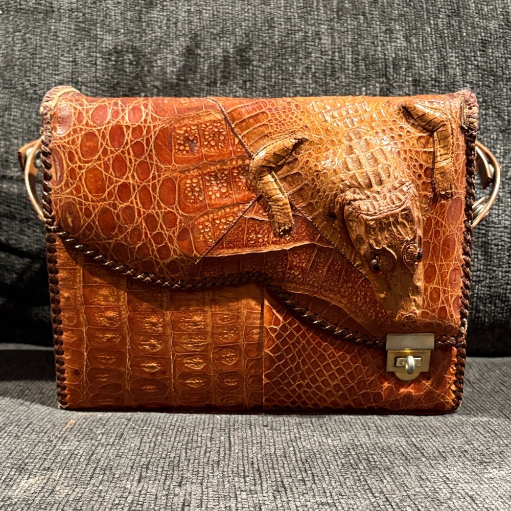 Brown Crocodile Leather Bag vintage